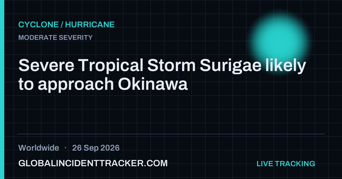 Cyclone / Hurricane incident in worldwide on 26 September 2026 — Global Incident Tracker report card