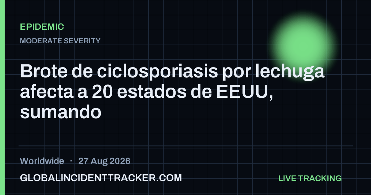 Epidemic incident in worldwide on 27 August 2026 — Global Incident Tracker report card