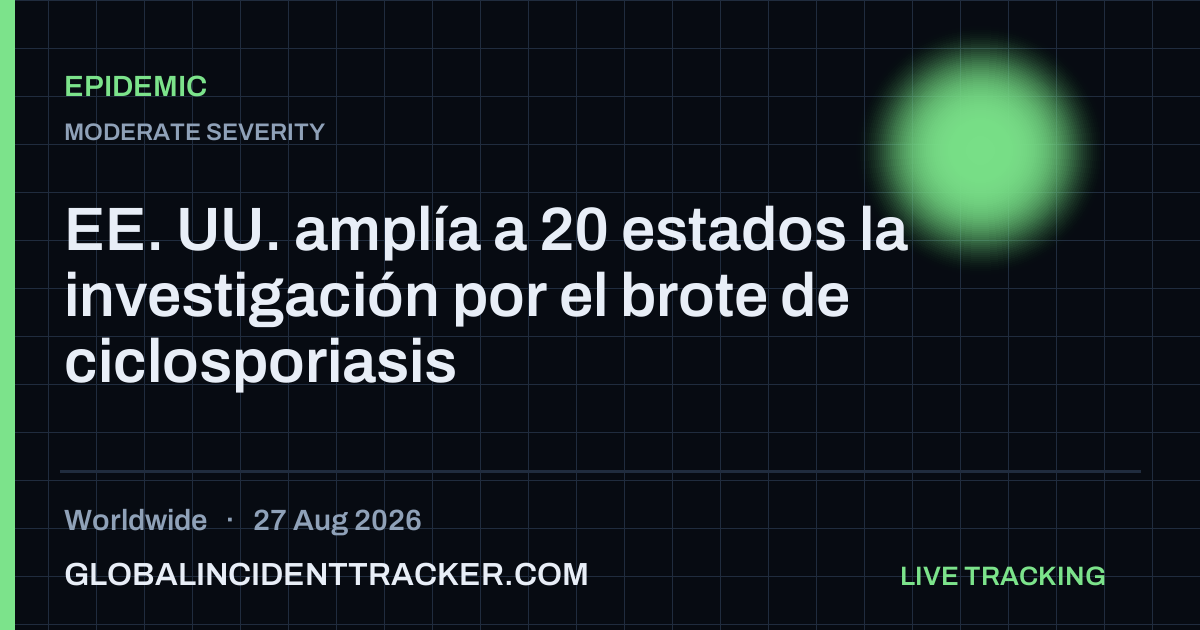 Epidemic incident in worldwide on 27 August 2026 — Global Incident Tracker report card