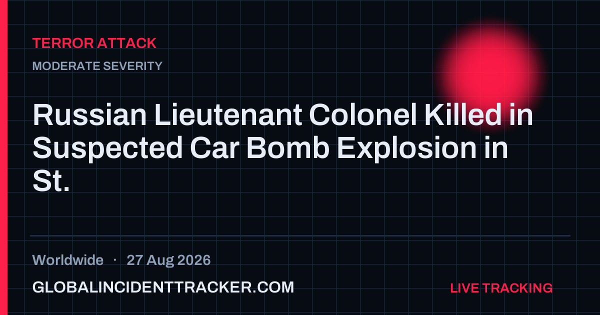 Terror Attack incident in worldwide on 27 August 2026 — Global Incident Tracker report card