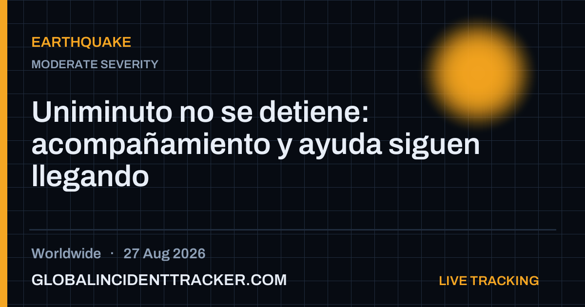 Earthquake incident in worldwide on 27 August 2026 — Global Incident Tracker report card