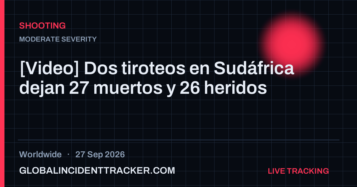 Shooting incident in worldwide on 27 September 2026 — Global Incident Tracker report card