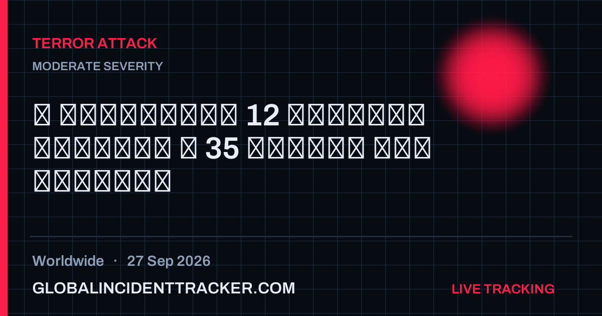 Terror Attack incident in worldwide on 27 September 2026 — Global Incident Tracker report card