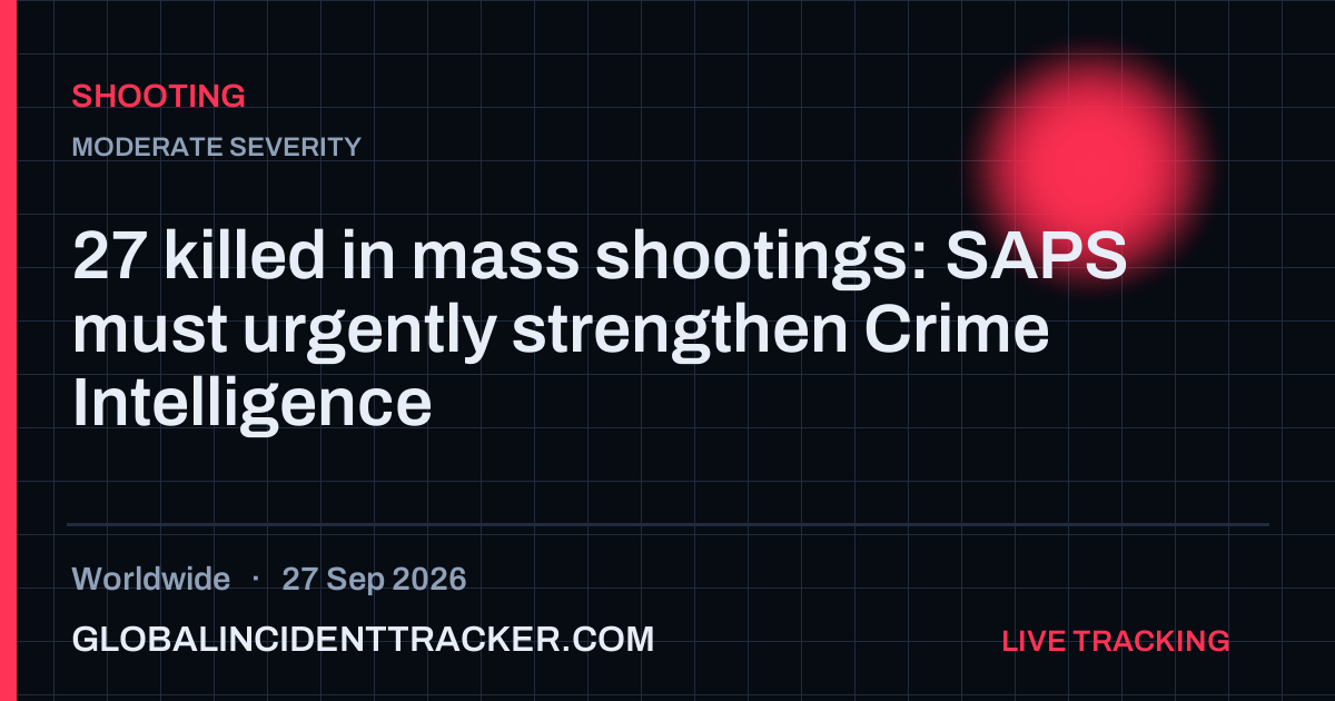 Shooting incident in worldwide on 27 September 2026 — Global Incident Tracker report card