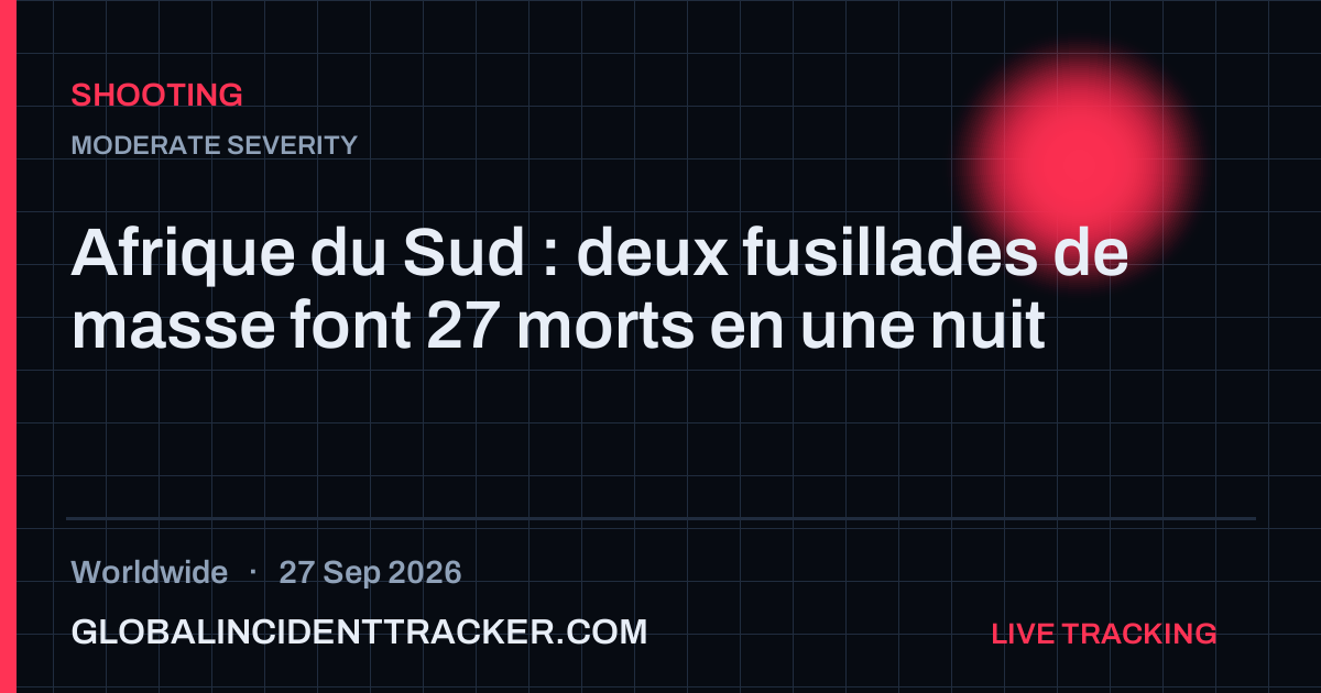Shooting incident in worldwide on 27 September 2026 — Global Incident Tracker report card