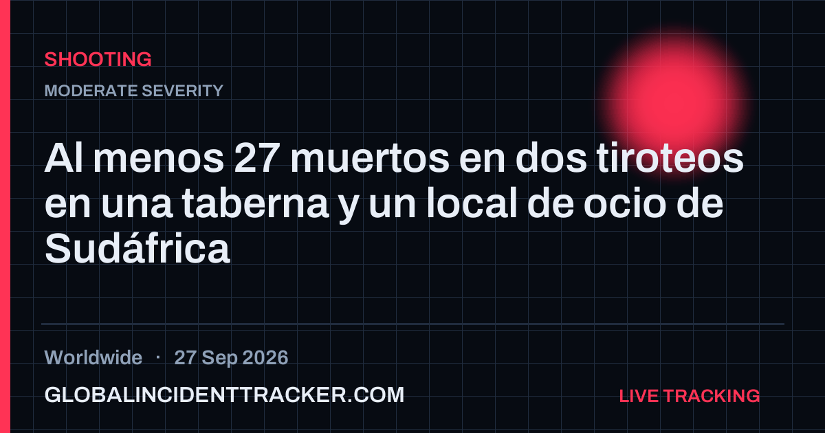 Shooting incident in worldwide on 27 September 2026 — Global Incident Tracker report card