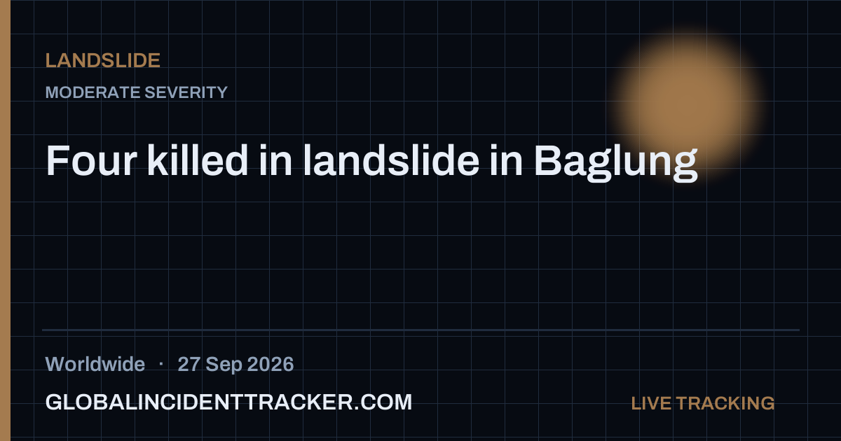 Landslide incident in worldwide on 27 September 2026 — Global Incident Tracker report card