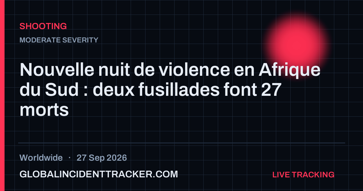 Shooting incident in worldwide on 27 September 2026 — Global Incident Tracker report card