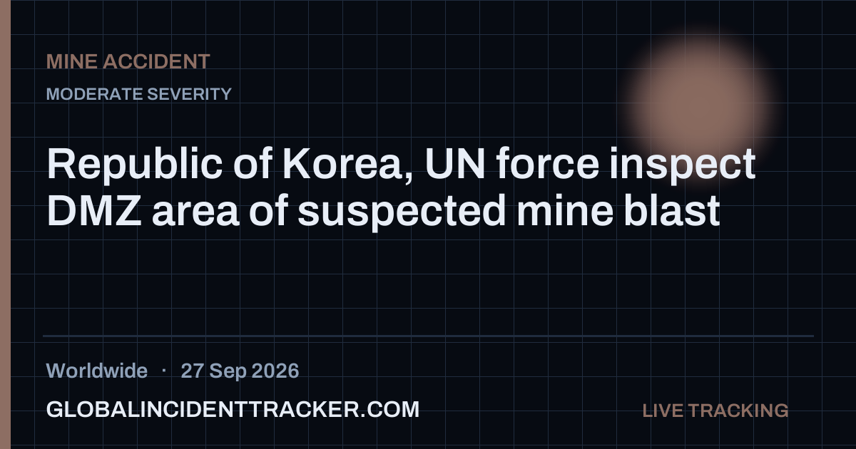 Mine Accident incident in worldwide on 27 September 2026 — Global Incident Tracker report card