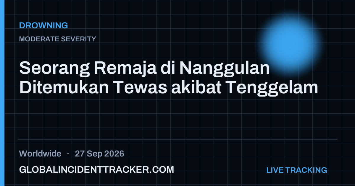 Drowning incident in worldwide on 27 September 2026 — Global Incident Tracker report card