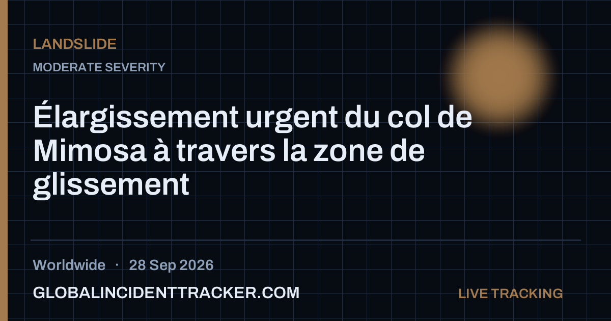 Landslide incident in worldwide on 28 September 2026 — Global Incident Tracker report card