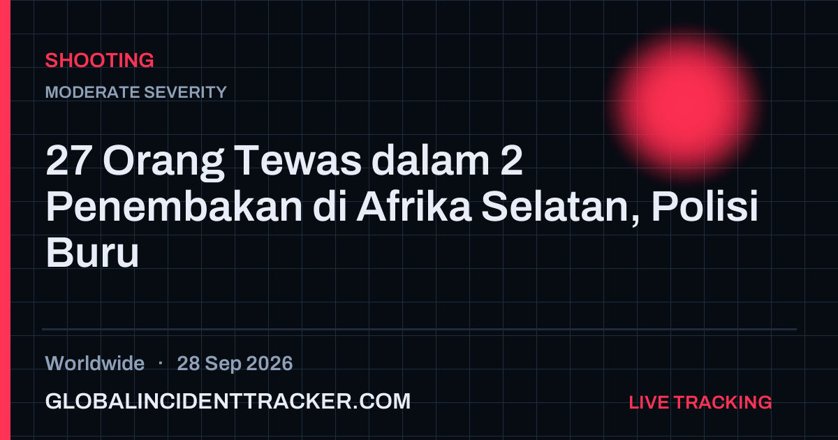 Shooting incident in worldwide on 28 September 2026 — Global Incident Tracker report card