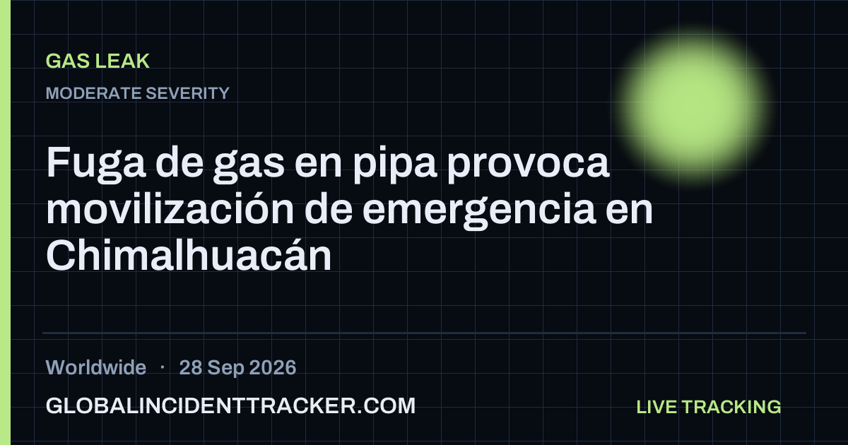 Gas Leak incident in worldwide on 28 September 2026 — Global Incident Tracker report card