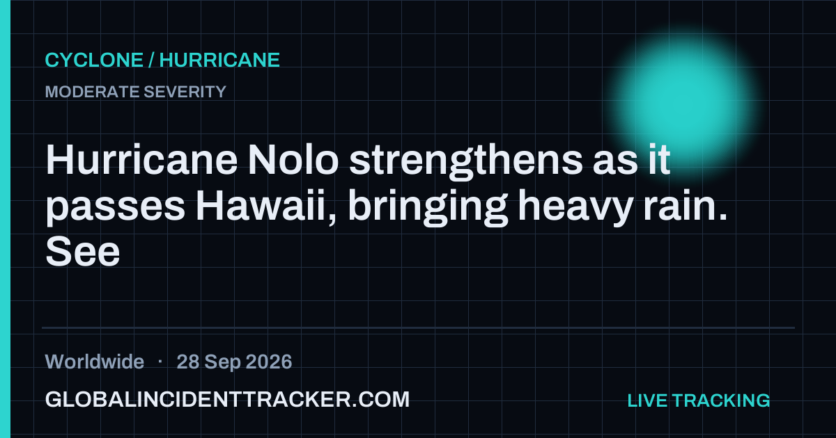 Cyclone / Hurricane incident in worldwide on 28 September 2026 — Global Incident Tracker report card
