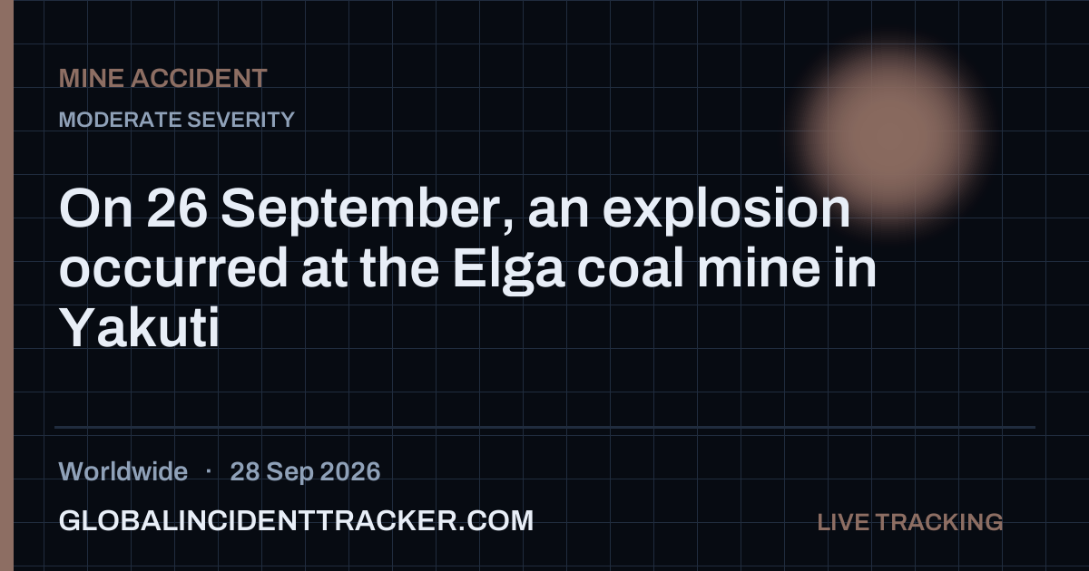 Mine Accident incident in worldwide on 28 September 2026 — Global Incident Tracker report card