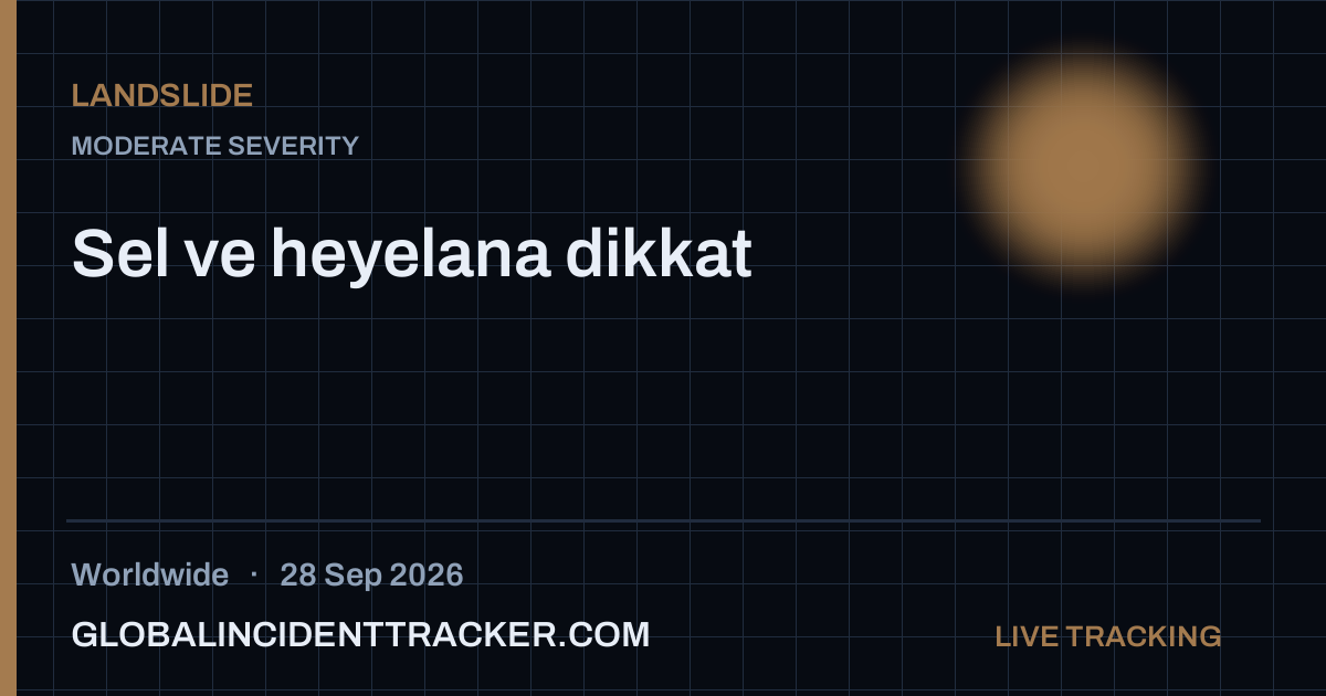 Landslide incident in worldwide on 28 September 2026 — Global Incident Tracker report card