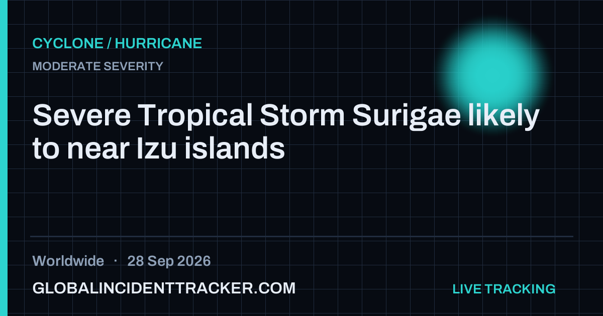 Cyclone / Hurricane incident in worldwide on 28 September 2026 — Global Incident Tracker report card