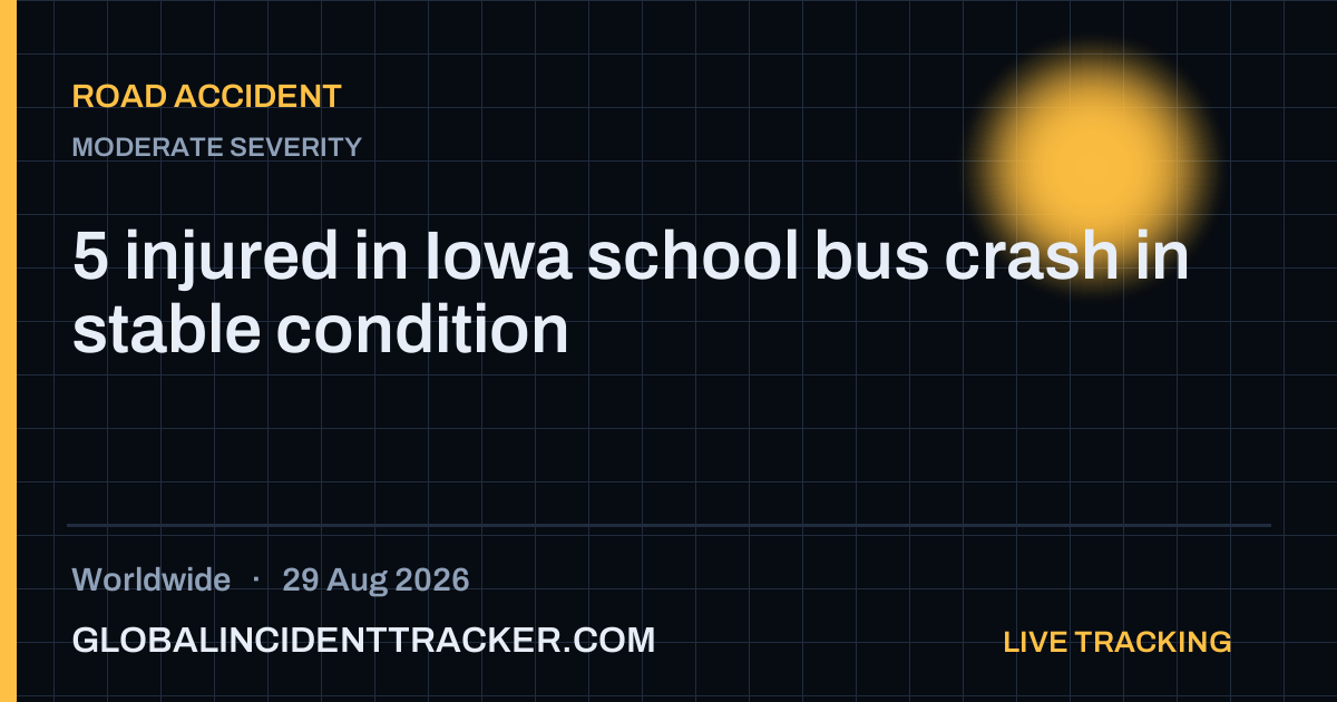 Road Accident incident in worldwide on 29 August 2026 — Global Incident Tracker report card