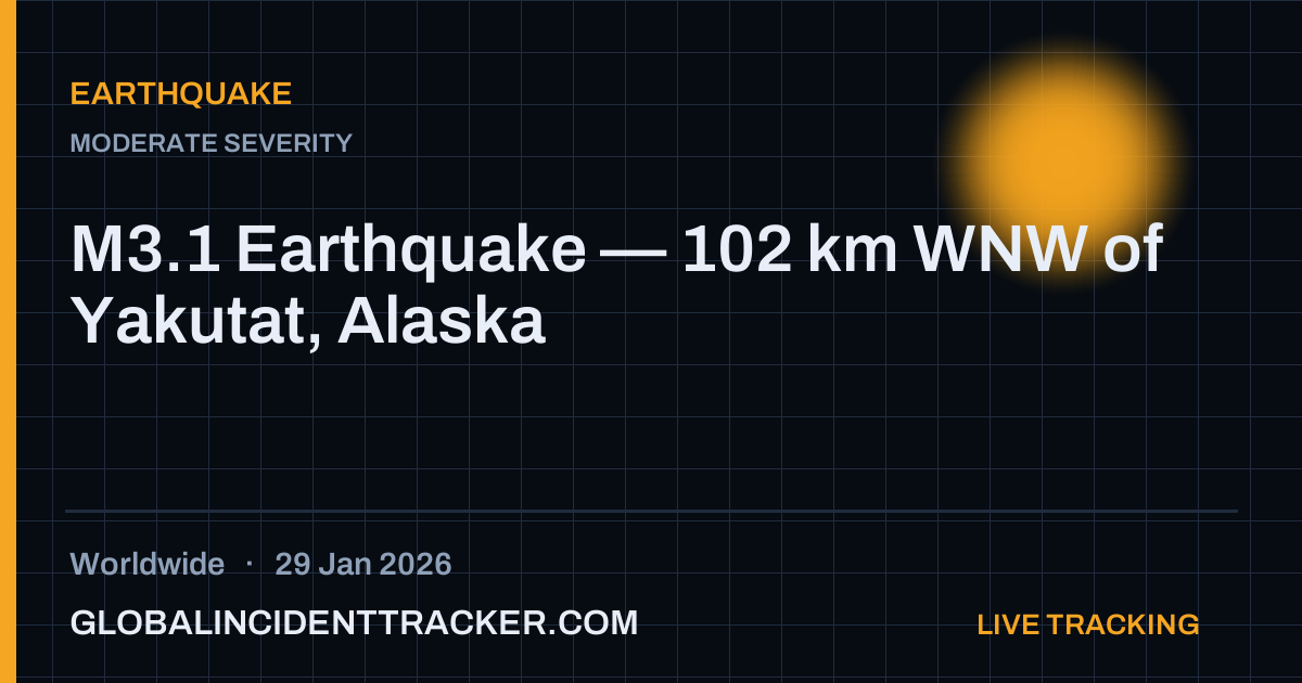 Earthquake incident in worldwide on 29 January 2026 — Global Incident Tracker report card