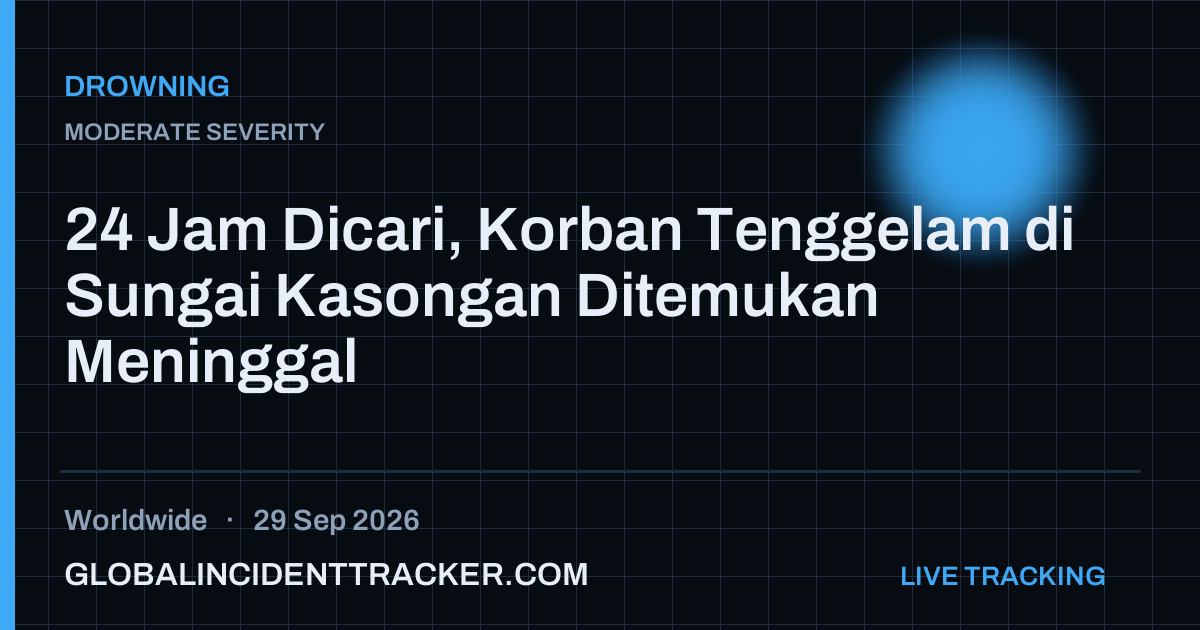 Drowning incident in worldwide on 29 September 2026 — Global Incident Tracker report card