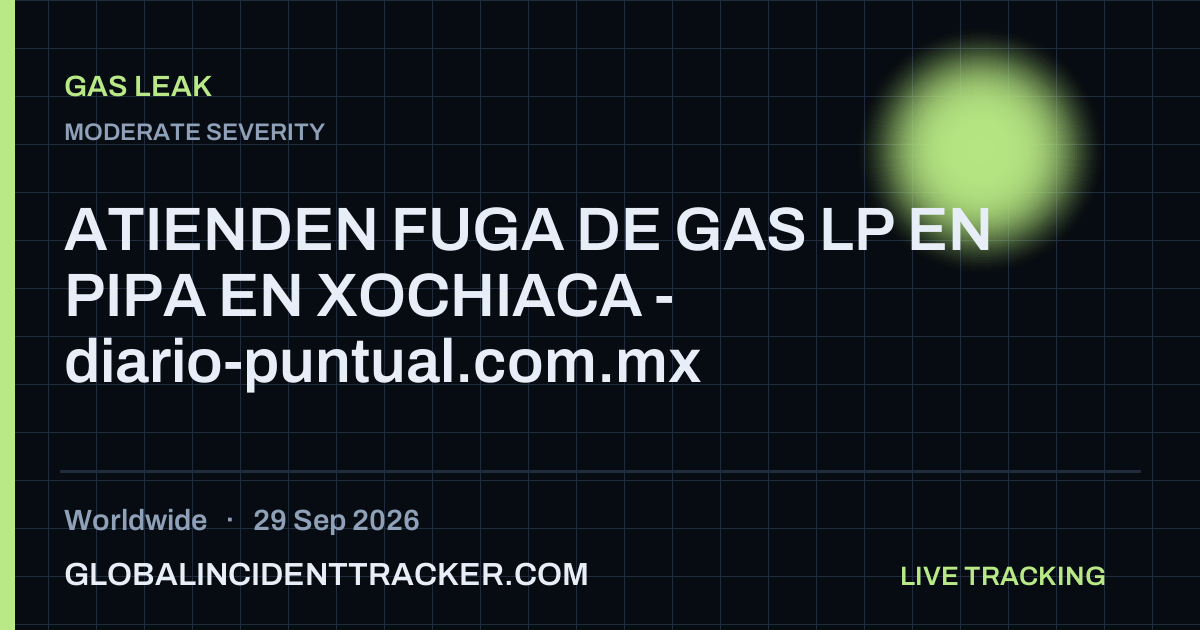 Gas Leak incident in worldwide on 29 September 2026 — Global Incident Tracker report card