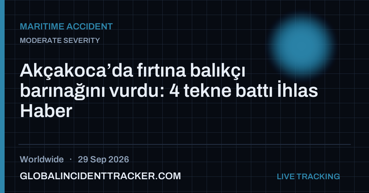 Maritime Accident incident in worldwide on 29 September 2026 — Global Incident Tracker report card