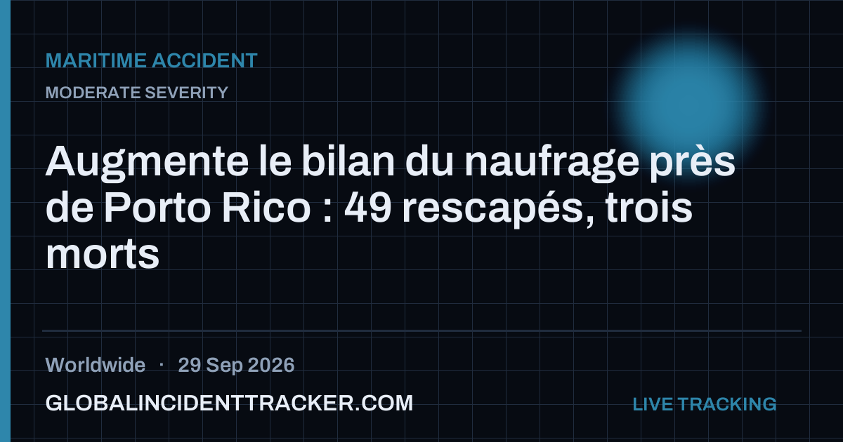 Maritime Accident incident in worldwide on 29 September 2026 — Global Incident Tracker report card