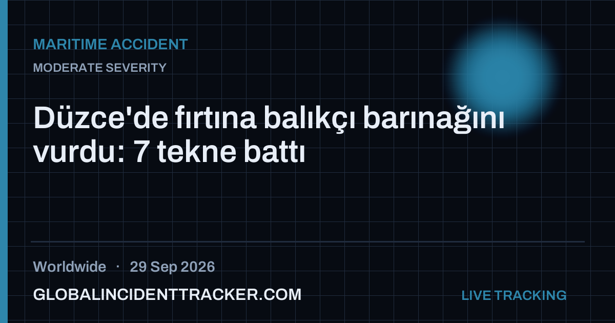Maritime Accident incident in worldwide on 29 September 2026 — Global Incident Tracker report card