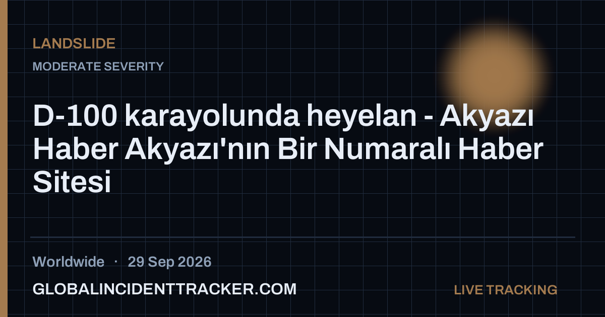 Landslide incident in worldwide on 29 September 2026 — Global Incident Tracker report card