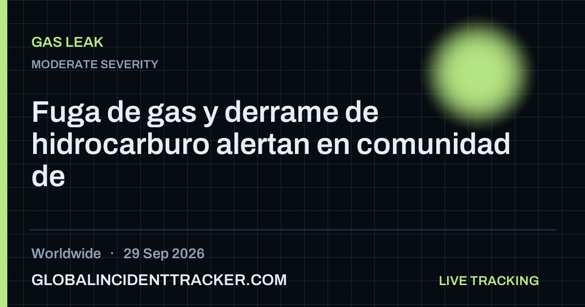 Gas Leak incident in worldwide on 29 September 2026 — Global Incident Tracker report card
