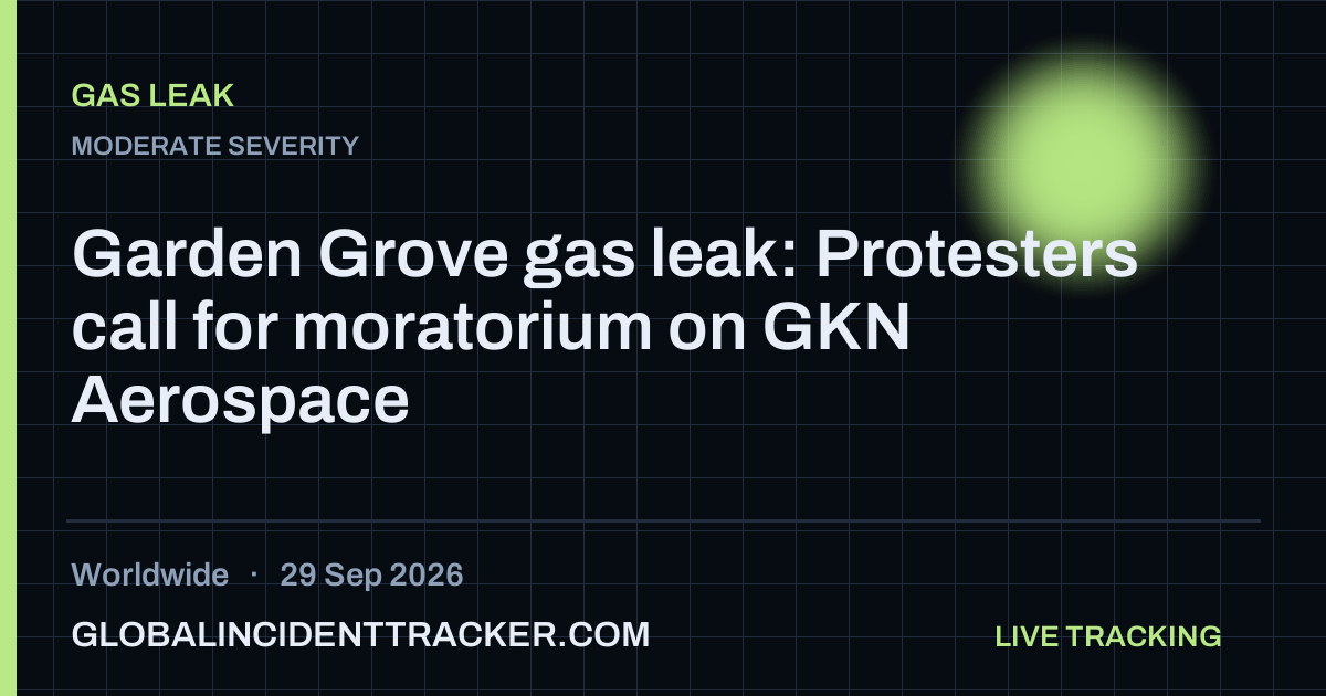 Gas Leak incident in worldwide on 29 September 2026 — Global Incident Tracker report card