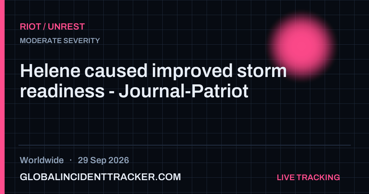 Riot / Unrest incident in worldwide on 29 September 2026 — Global Incident Tracker report card