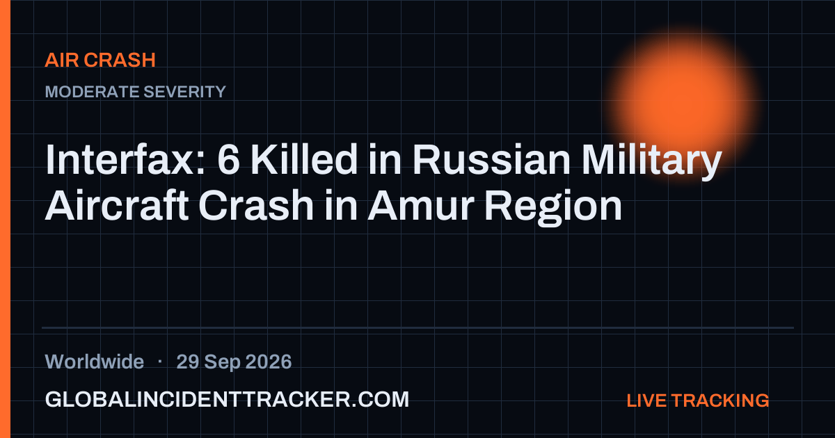 Air Crash incident in worldwide on 29 September 2026 — Global Incident Tracker report card