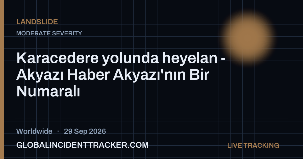 Landslide incident in worldwide on 29 September 2026 — Global Incident Tracker report card