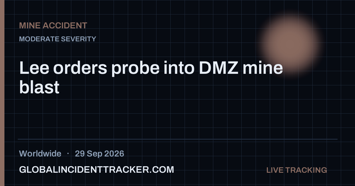Mine Accident incident in worldwide on 29 September 2026 — Global Incident Tracker report card