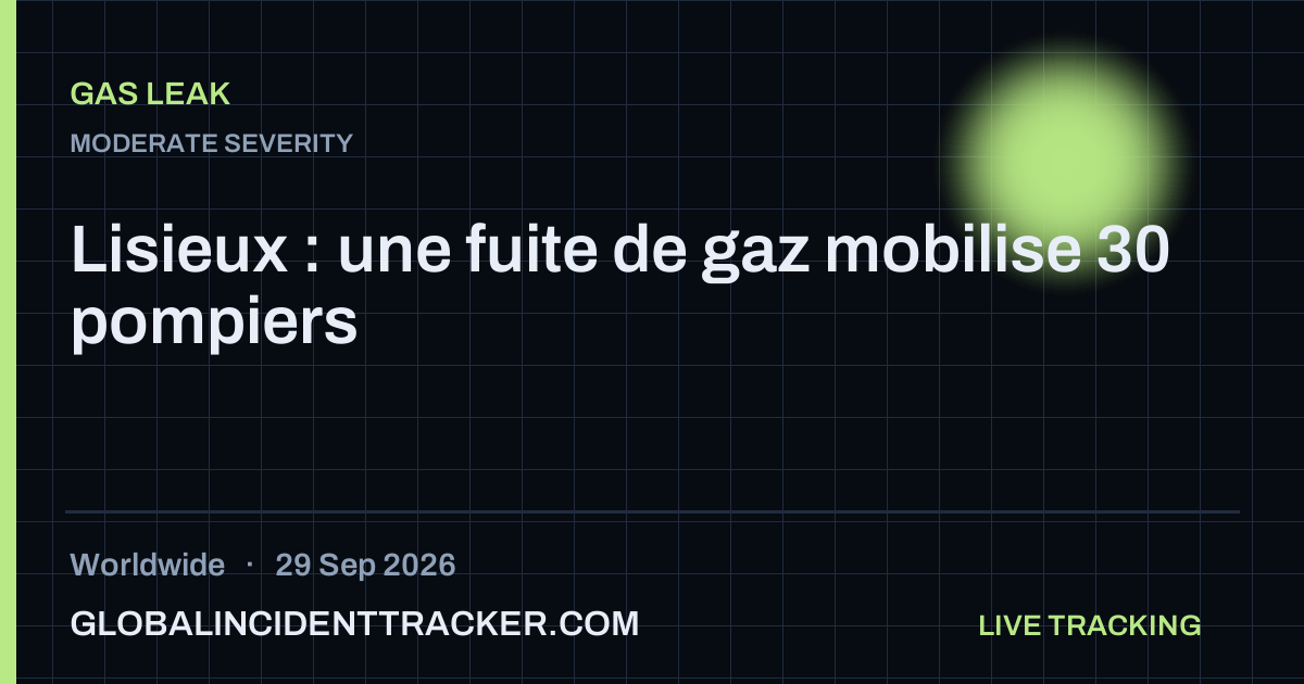 Gas Leak incident in worldwide on 29 September 2026 — Global Incident Tracker report card