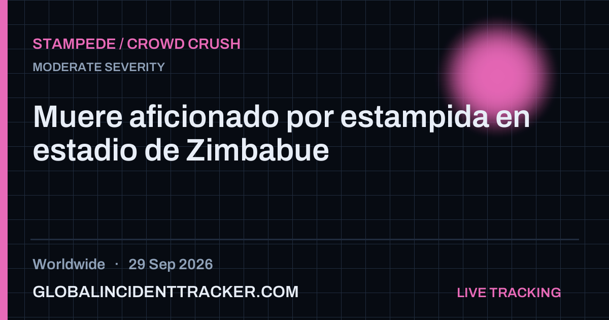 Stampede / Crowd Crush incident in worldwide on 29 September 2026 — Global Incident Tracker report card