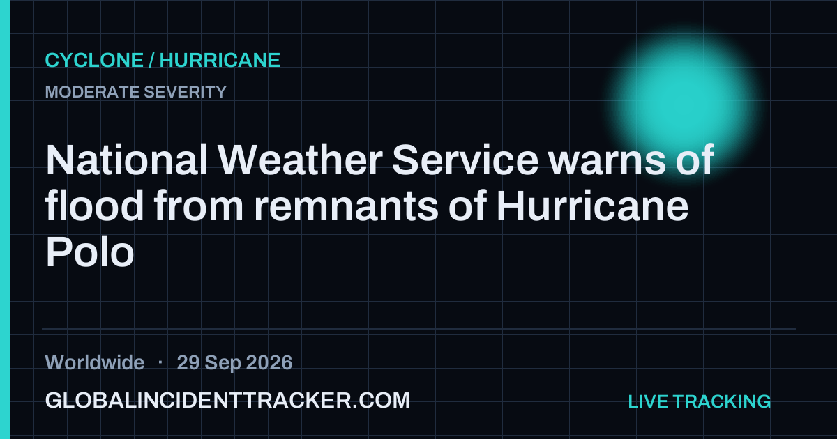 Cyclone / Hurricane incident in worldwide on 29 September 2026 — Global Incident Tracker report card