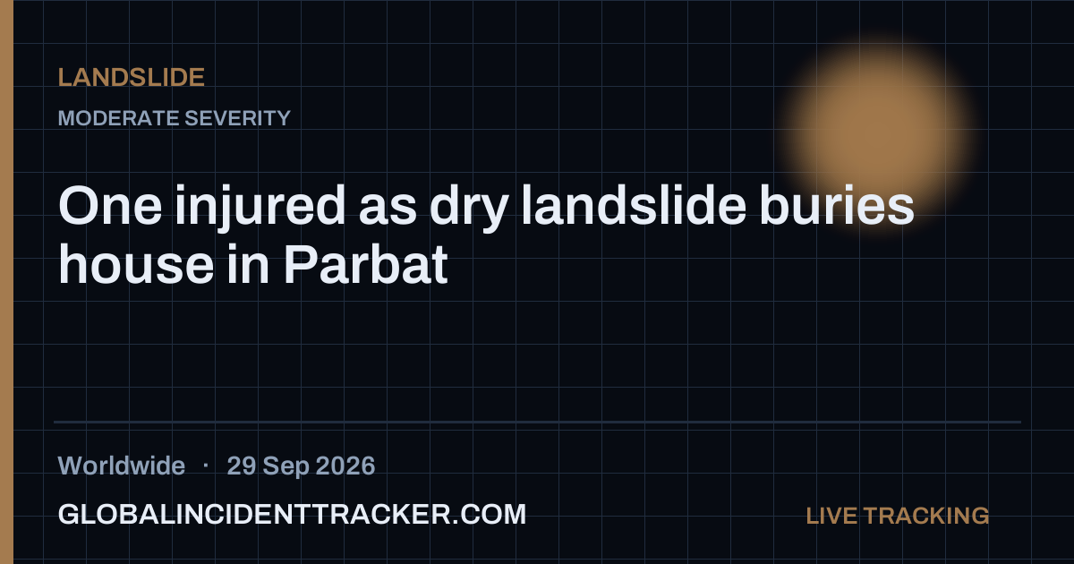 Landslide incident in worldwide on 29 September 2026 — Global Incident Tracker report card