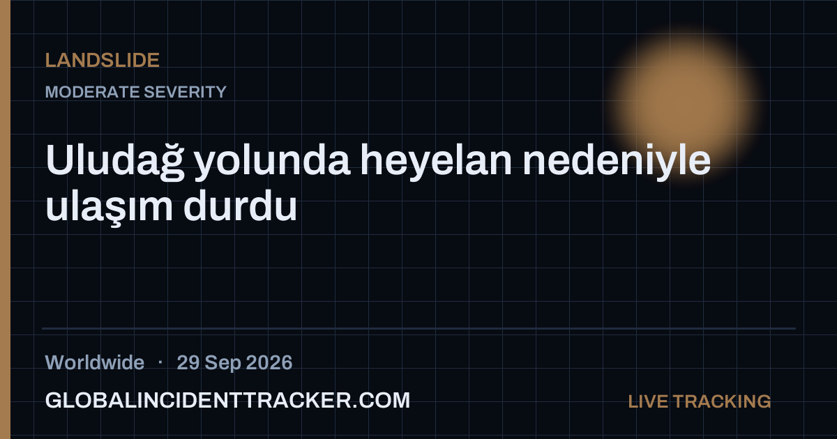Landslide incident in worldwide on 29 September 2026 — Global Incident Tracker report card