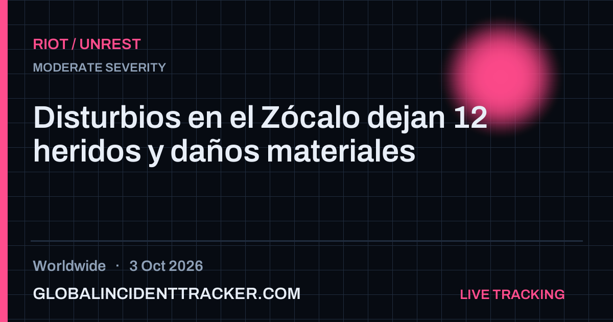 Riot / Unrest incident in worldwide on 3 October 2026 — Global Incident Tracker report card