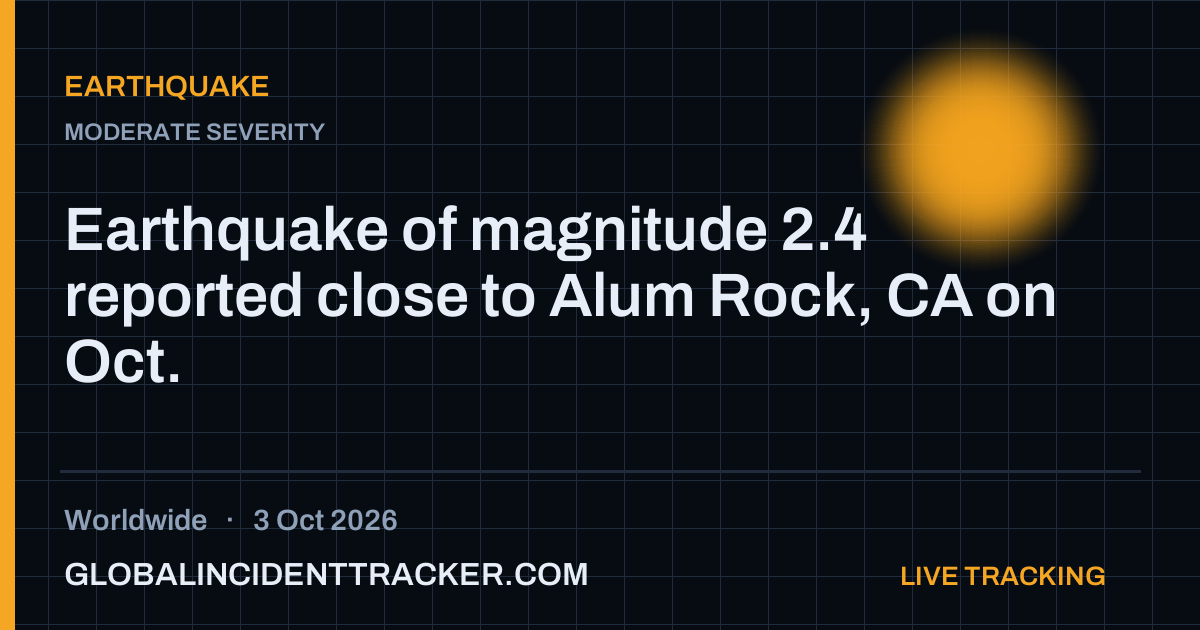 Earthquake incident in worldwide on 3 October 2026 — Global Incident Tracker report card