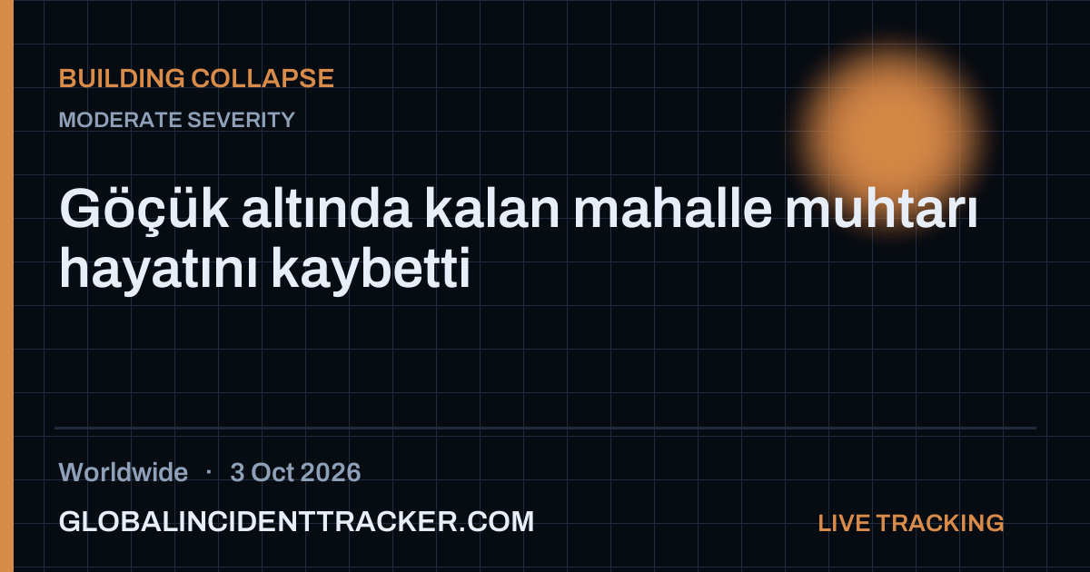 Building Collapse incident in worldwide on 3 October 2026 — Global Incident Tracker report card