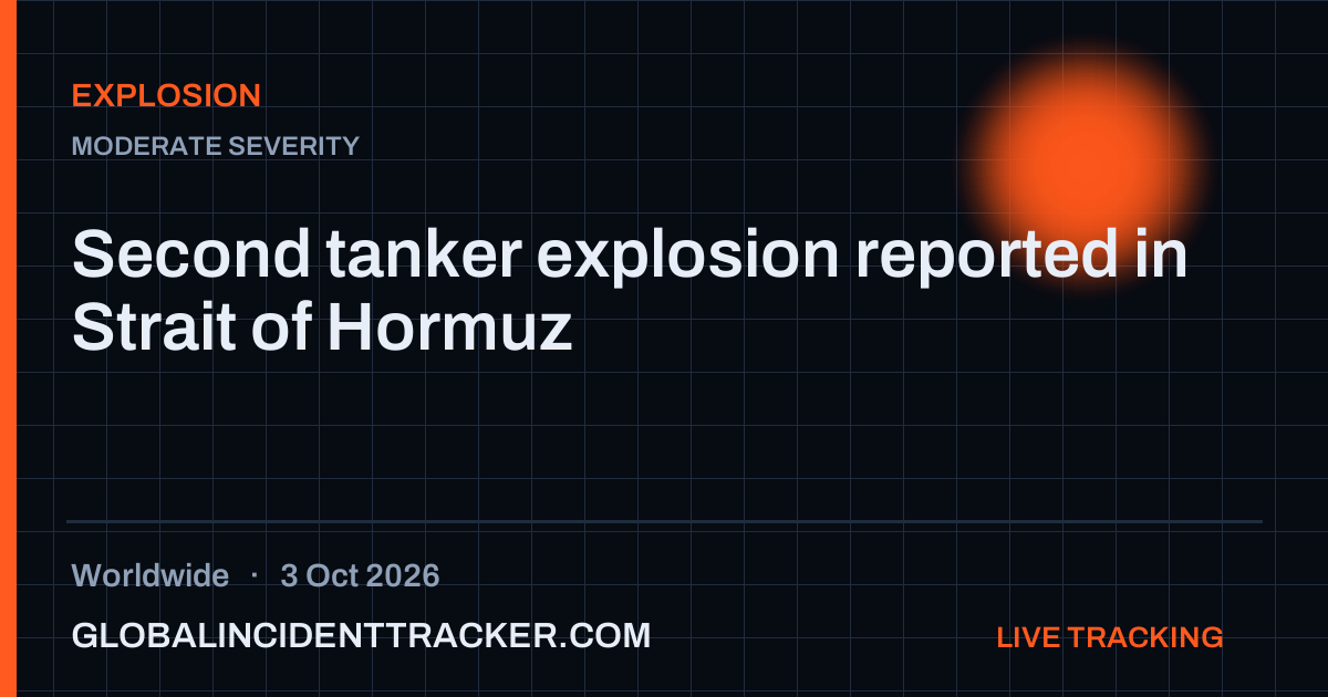 Explosion incident in worldwide on 3 October 2026 — Global Incident Tracker report card