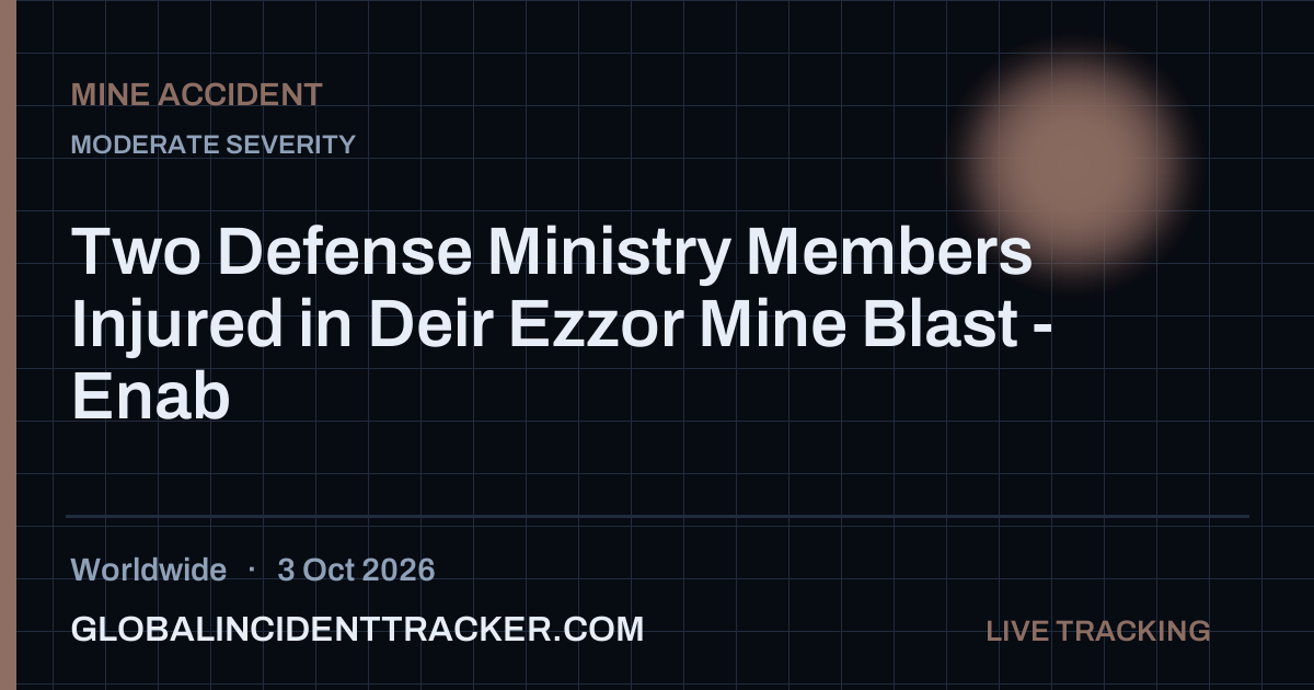 Mine Accident incident in worldwide on 3 October 2026 — Global Incident Tracker report card