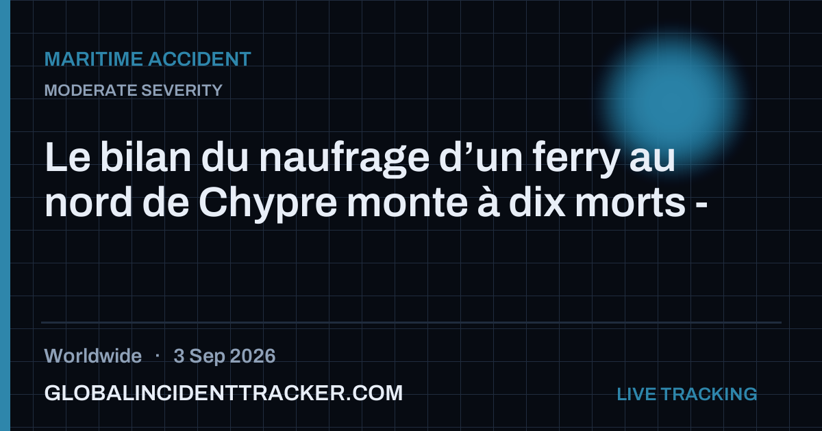 Maritime Accident incident in worldwide on 3 September 2026 — Global Incident Tracker report card