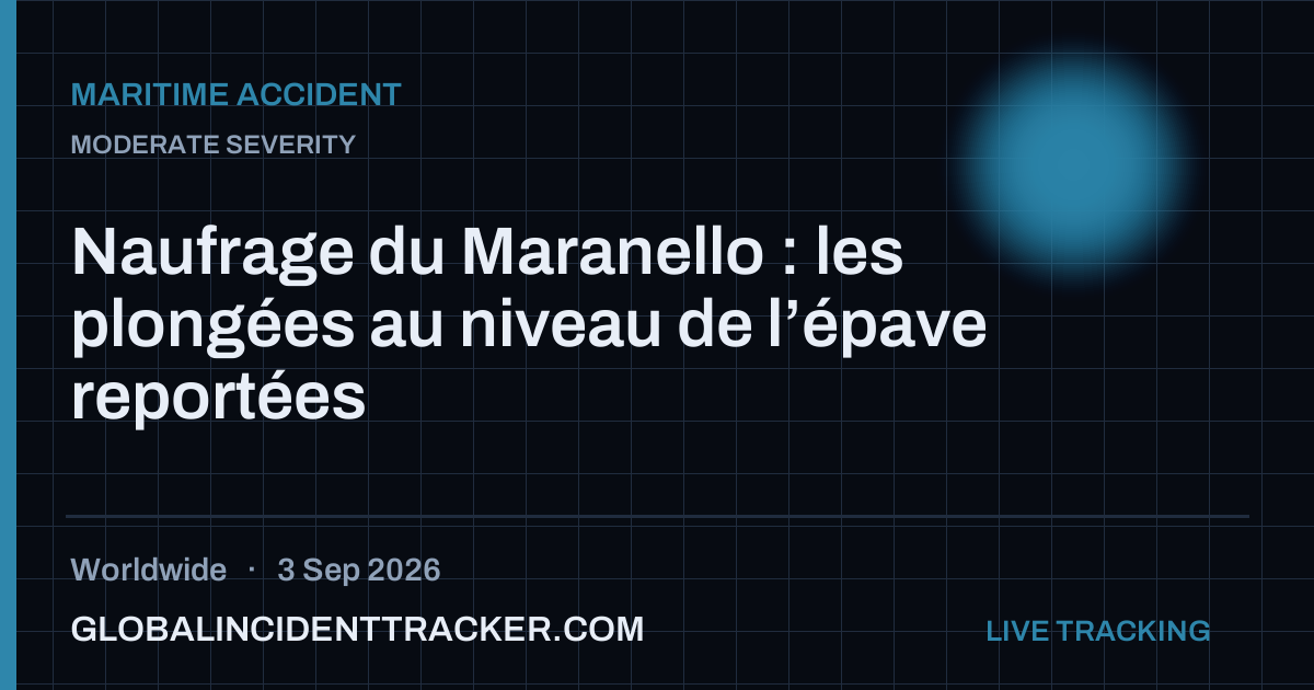 Maritime Accident incident in worldwide on 3 September 2026 — Global Incident Tracker report card