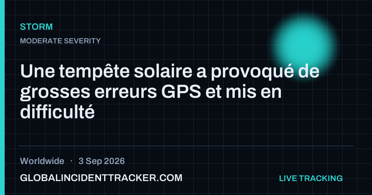Storm incident in worldwide on 3 September 2026 — Global Incident Tracker report card