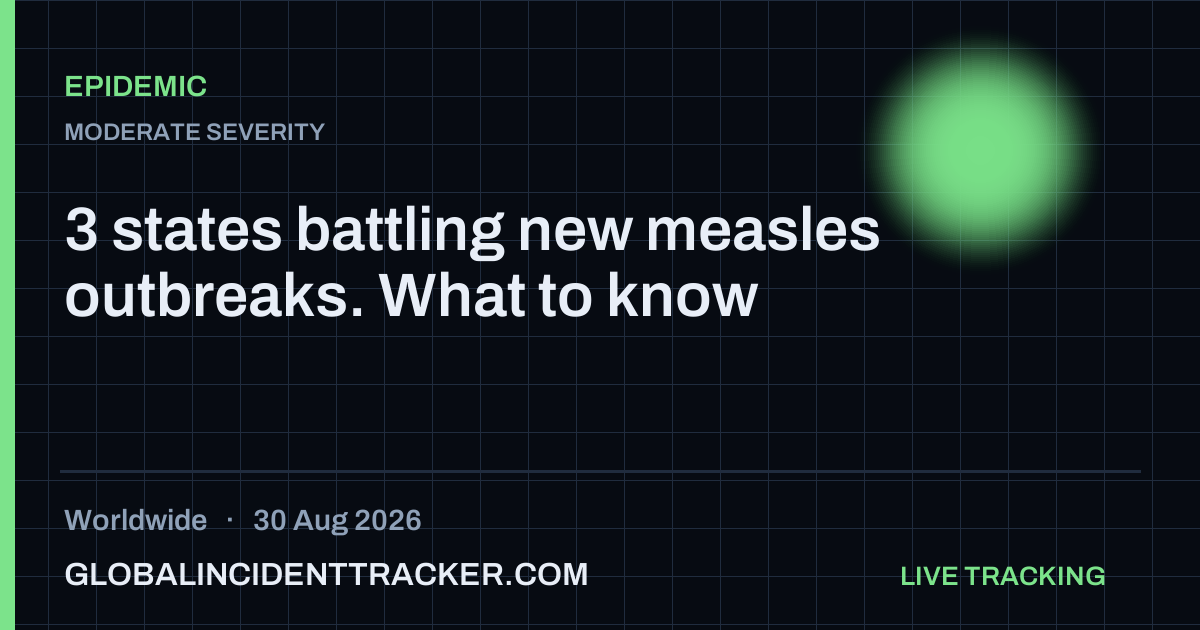 Epidemic incident in worldwide on 30 August 2026 — Global Incident Tracker report card
