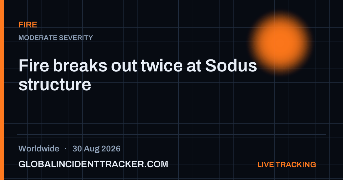 Fire incident in worldwide on 30 August 2026 — Global Incident Tracker report card